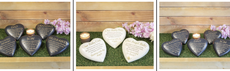 Lifestyle Images Heart Shaped Graveside Stones